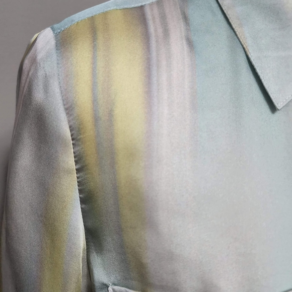 Conrad C pastel neutral airbrushed satin button down size 6 - Picture 2 of 8